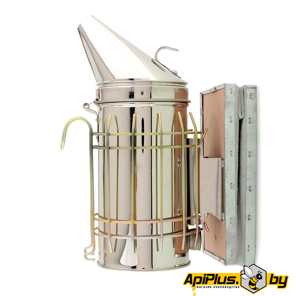 Дымарь из нержавеющей стали в ограждении, мех искусственная кожа  (размер М) от интернет-магазина apiplus.by