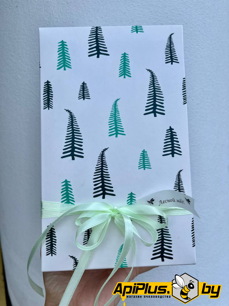 Подарочный набор  в коробке с 2 видами меда от интернет-магазина apiplus.by