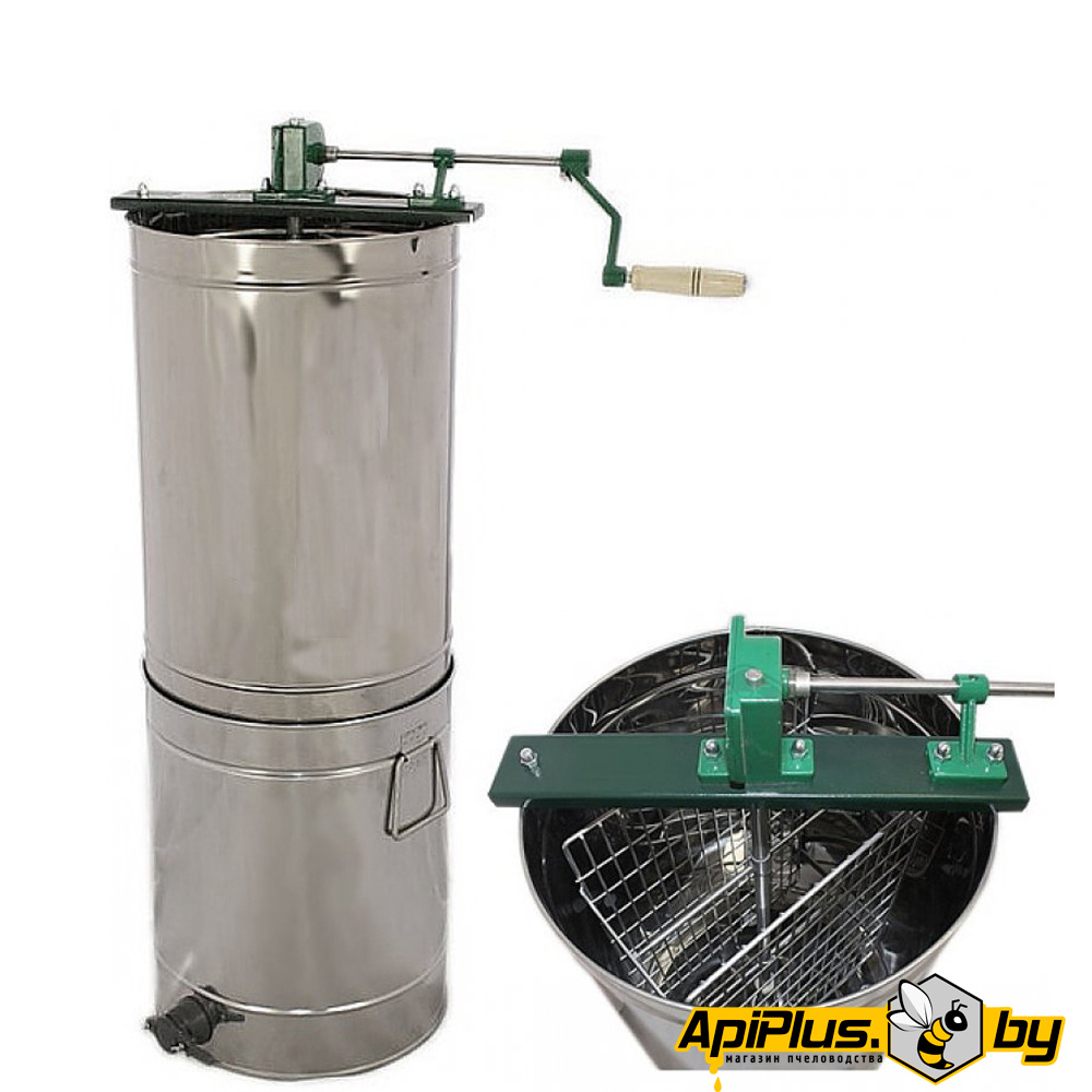 Медогонка ручная 2-х рамочная необоротная "Малютка" с отстойником (Беларусь) от интернет-магазина apiplus.by