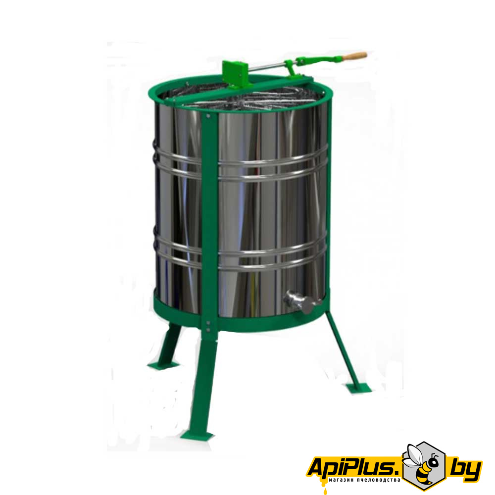 Медогонка ручная 4-х рамочная оборотная "Стрекоза" (клапан нержавейка) от интернет-магазина apiplus.by