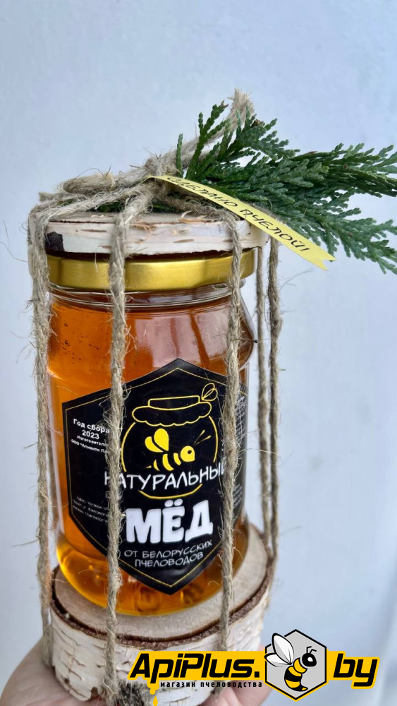 Подарочный набор мед в дереве от интернет-магазина apiplus.by